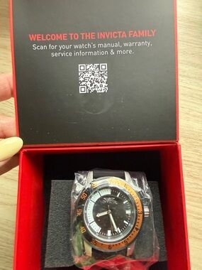 Invicta Black and Orange Men's Watch in Red Box NWT